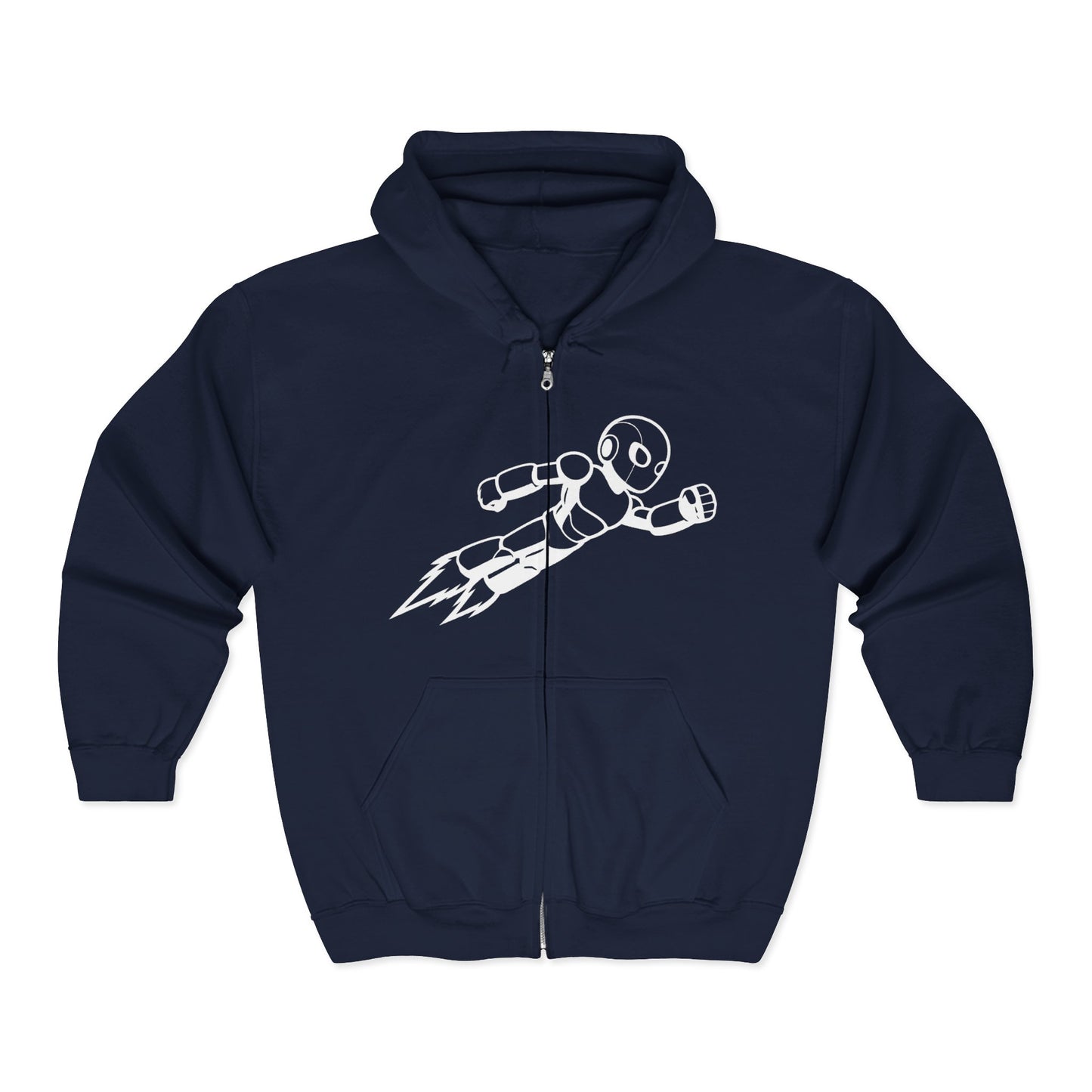Unisex gray zip-up hoodie with exclusive Kytron print