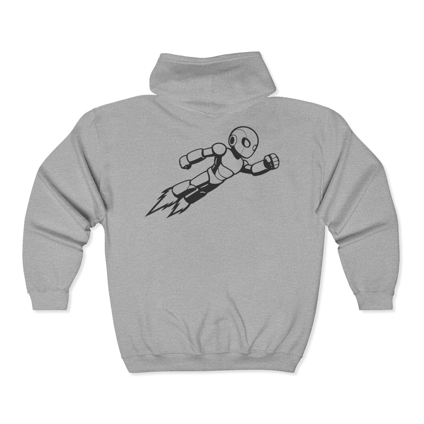 Unisex gray zip-up hoodie with exclusive Kytron print
