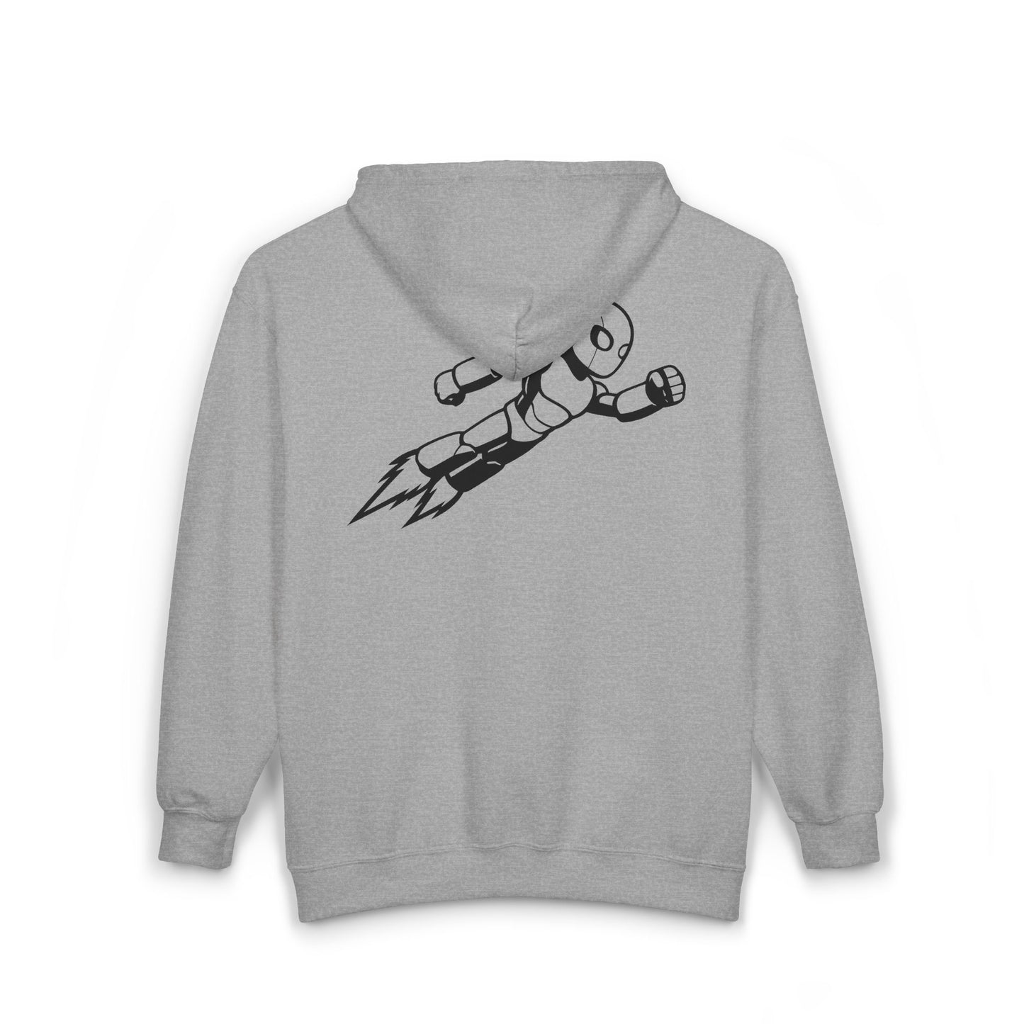 Unisex gray zip-up hoodie with exclusive Kytron print