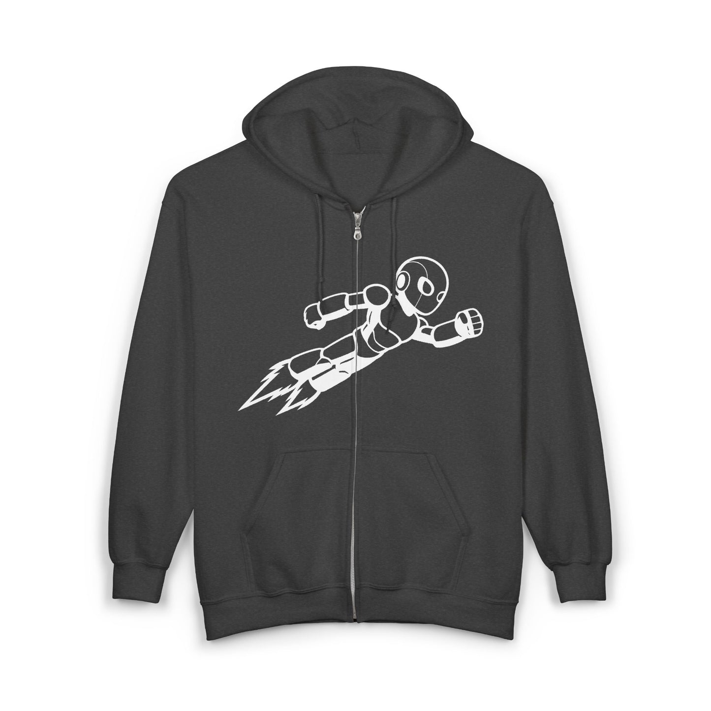 Unisex gray zip-up hoodie with exclusive Kytron print