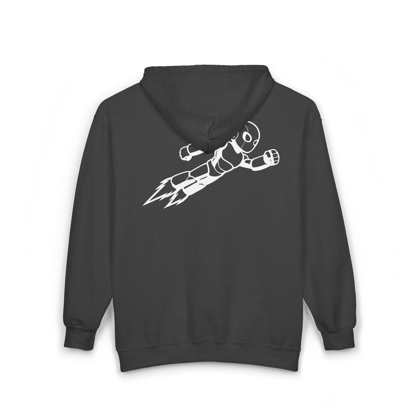 Unisex gray zip-up hoodie with exclusive Kytron print