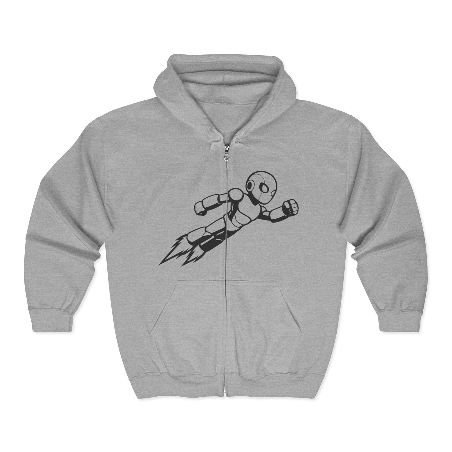 Unisex gray zip-up hoodie with exclusive Kytron print